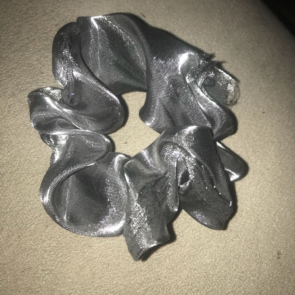 Metallic Silver Scrunchie